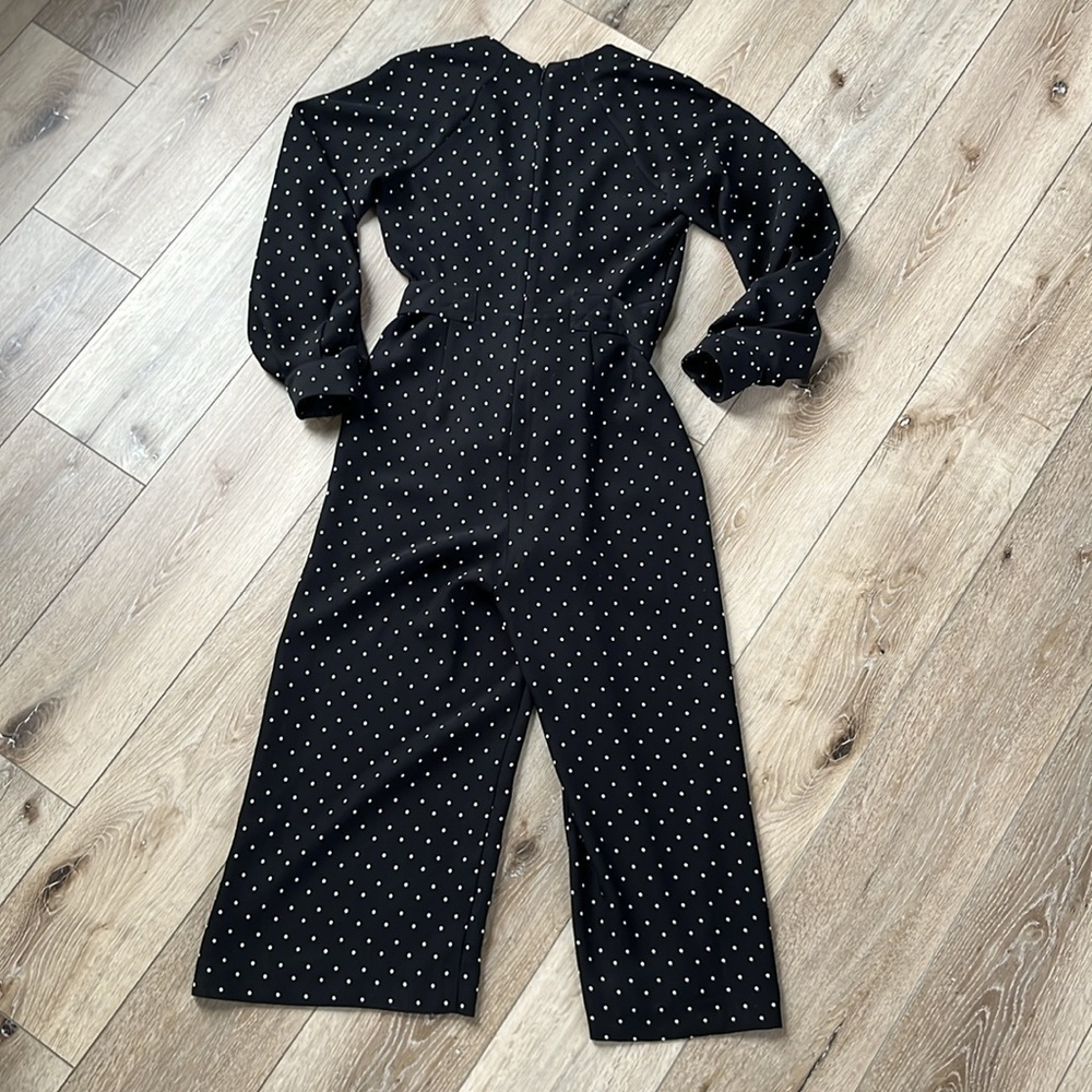 Whistles Polka Dot Jumpsuit Black & White Long Sleeve and Belted - Picture 9 of 16